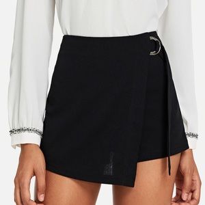 Black front wrap shorts